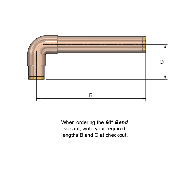 Copper Pipe | Custom-Lengths | Female/Female