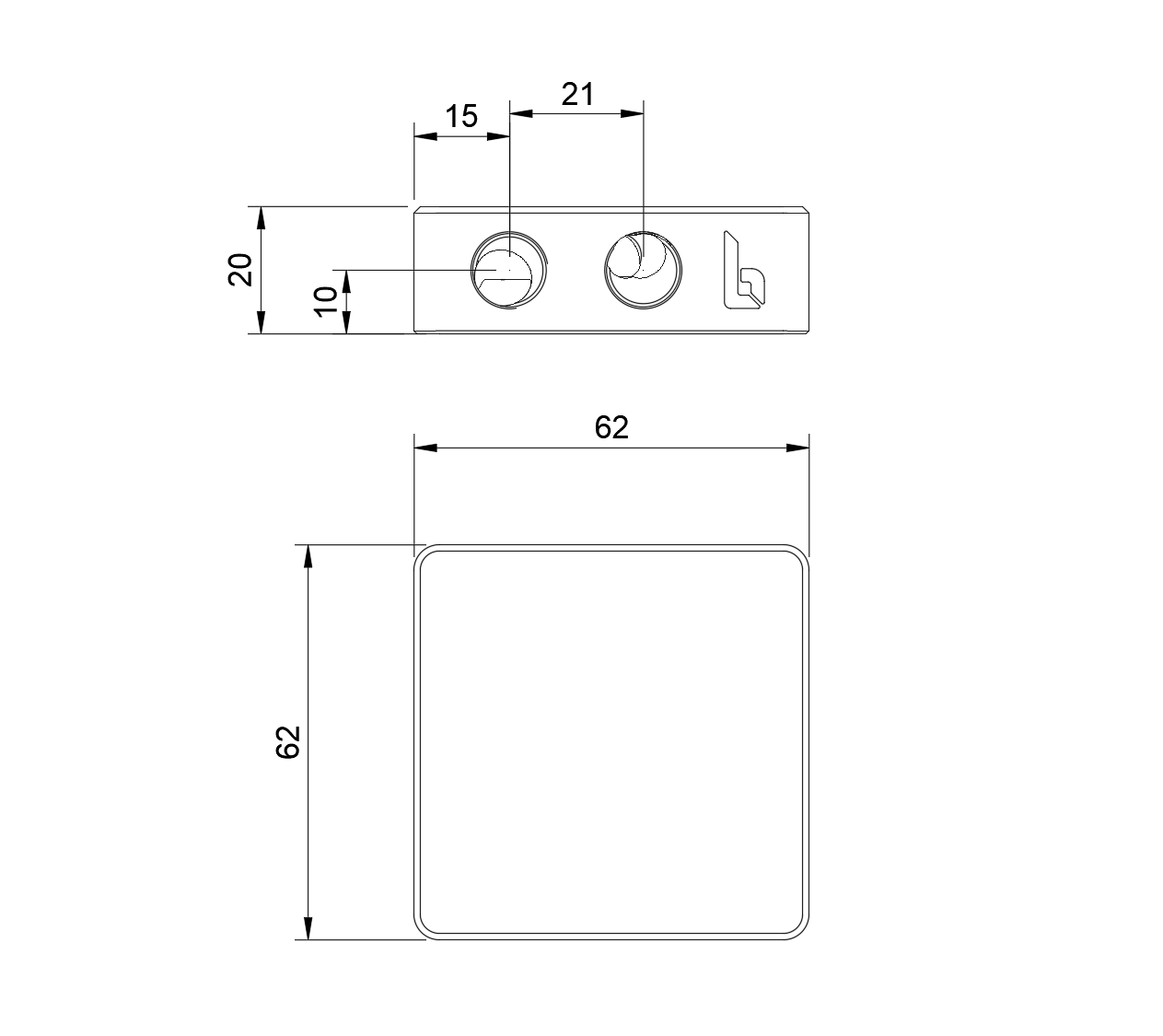 Dimensions of our pump top